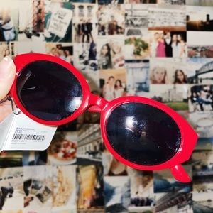Forever 21 Red Circular Sunglasses